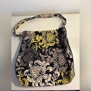 Vera Bradley Black and Yellow Floral Shoulder Bag
